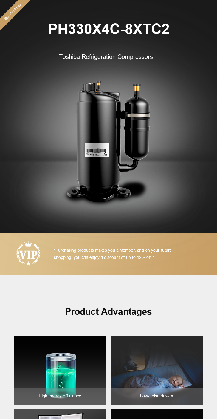 Toshiba Compressor PH330X4C-8XTC2, technical parameters pdf, structure diagram